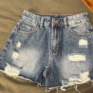 SHEIN denim high waisted shorts